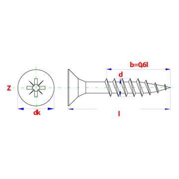 Spaanderplaatschroef VK-Z ZGN 4.5x80mm (200st)