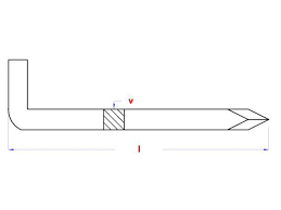 Vierkante consoolhaak in gehard staal 2.5x40mm (22st)