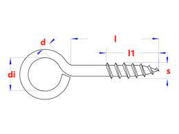 Schroefogen messing 3.5x25mm (2st)