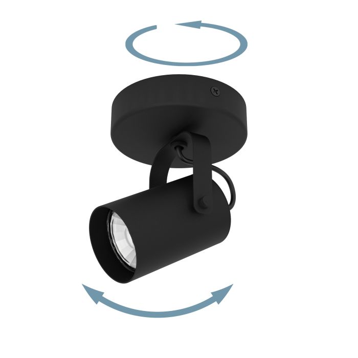 Eglo Sorego opbouwspot zwart 3W