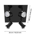 Eglo Tamara plafondlamp 4x GU10 zwart/chrome