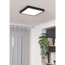 Eglo Fueva 5 LED opbouwarmatuur 285x285mm zwart IP44 2400lm 3000K
