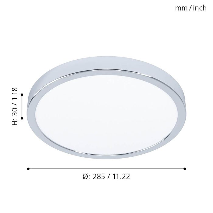 Eglo Fueva 5 LED opbouw 285mm chroom 3000K