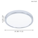 Eglo Fueva 5 LED opbouw 285mm chroom 3000K