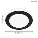 Eglo Capri LED opbouwarmatuur zwart/wit 320lm 3000K