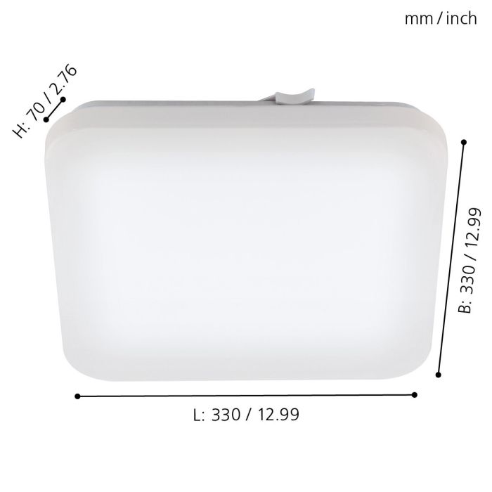Eglo Frania LED wand/plafondlamp 330x330mm wit 1600lm 3000K