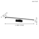 Eglo Pandella spiegelverlichting IP44 60cm zwart