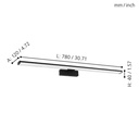 Eglo Pandella 1 spiegelverlichting IP44 780mm zwart 1700lm 4000K