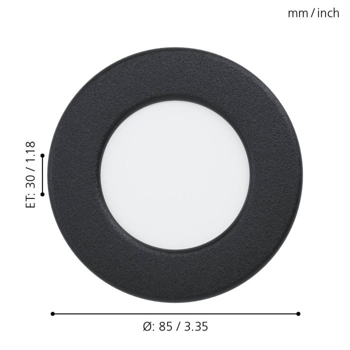 Eglo Fueva 5 LED inbouwspot 86mm zwart 330lm 4000K