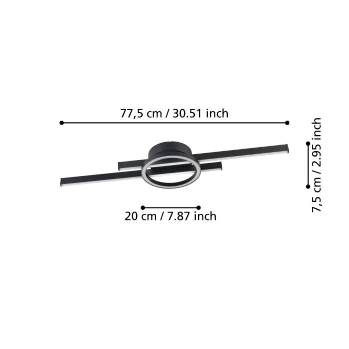 Eglo Amandolo LED 775mm zwart 2400lm 2700-6500K