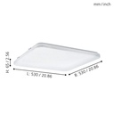Eglo Frania-S LED wand/plafondlamp 53x53cm wit 5900lm 3000K