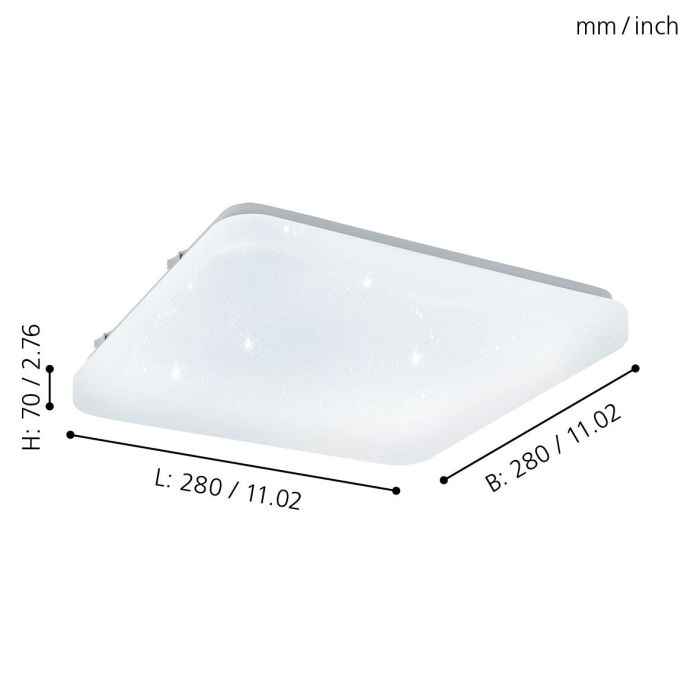 Eglo Frania-S LED wand/plafondlamp 28x28cm 11W 1300lm 3000K