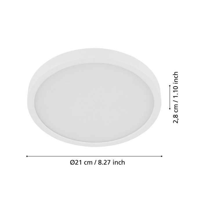 Eglo Fueva 5 LED opbouwarmatuur 210mm wit + sensor 2000lm 3000K