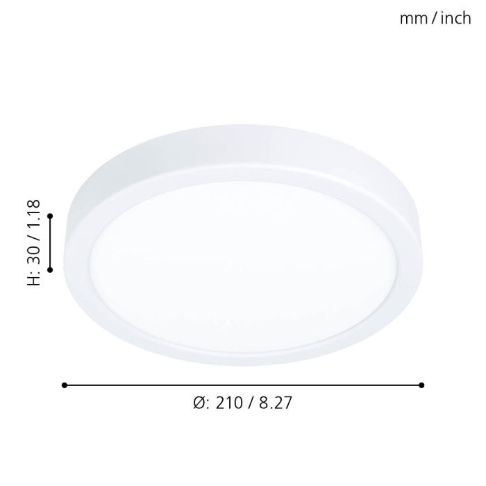 Eglo Fueva 5 LED opbouwarmatuur 210mm wit 2000lm 3000K