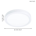 Eglo Fueva 5 LED opbouwarmatuur 210mm wit 2000lm 3000K