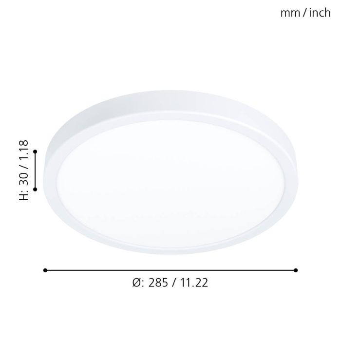 Eglo Fueva 5 LED opbouwarmatuur 285mm wit 2400lm 3000K