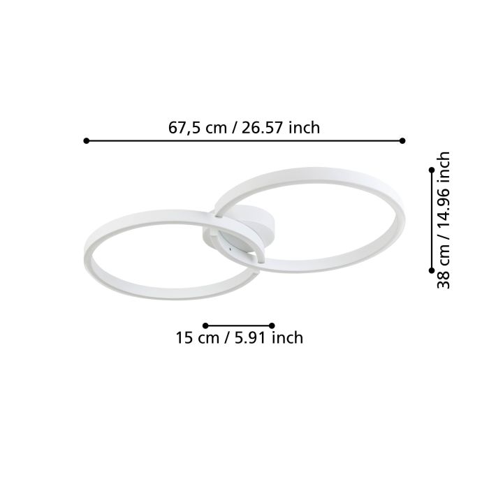 Eglo Amandolo LED 675mm wit 2400lm 2700-6500K