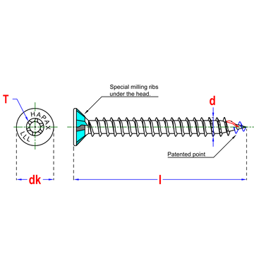 HAPAX UNIV HOUTSCHROEF VZK-T20 - 4,5X25 ZN (200ST)