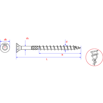 HAPAX CONSTRUCTIESCHROEF VZK-T - 8,0X280 ZN (50ST)