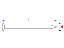 Nagel met bolverzonkenkop in gehard staal 3.5x70mm