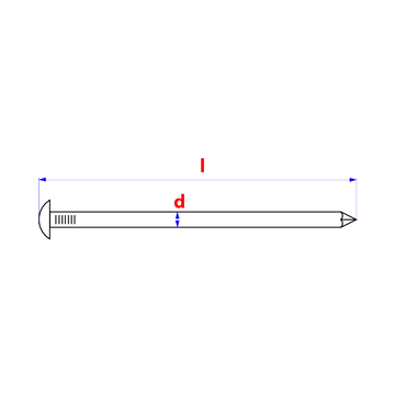 Nagel met bolkop in messing 1.5x15mm