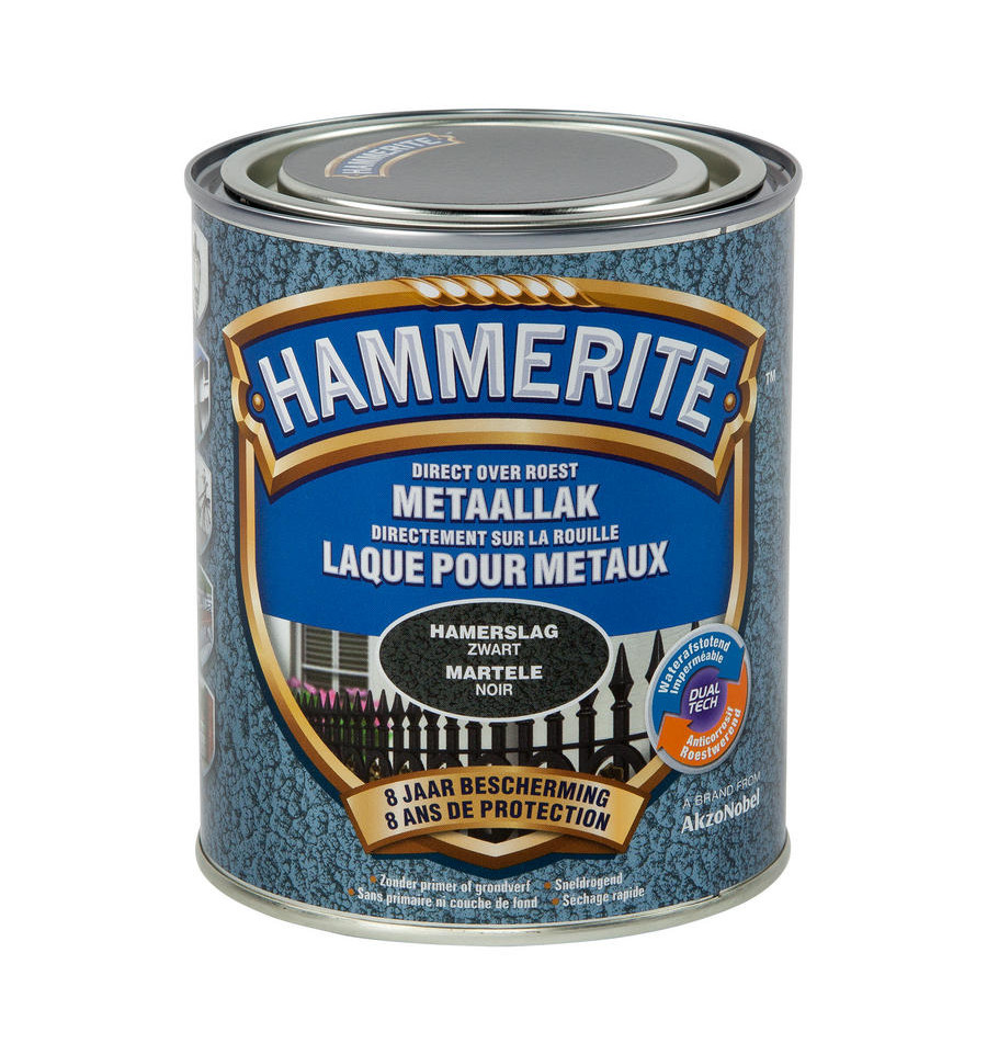 HAMMERITE HAMERSLAGLAK 750ML ZWART