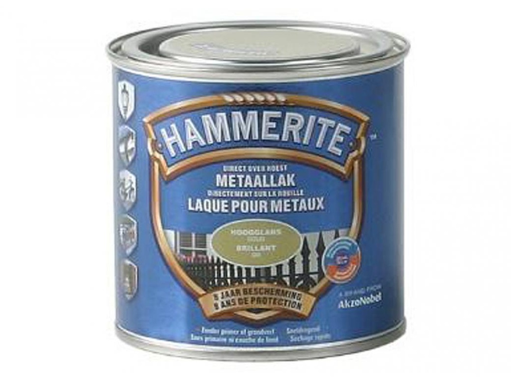 HAMMERITE HOOGGLANSLAK 250ML GOUD