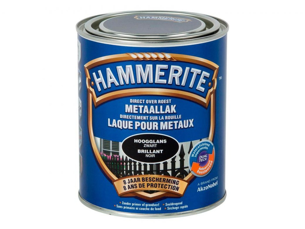 HAMMERITE HOOGGLANSLAK 750ML ZWART