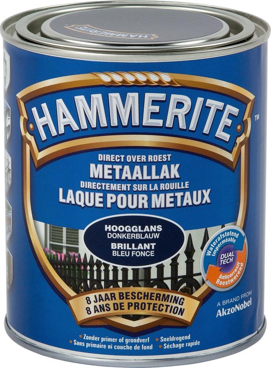 HAMMERITE HOOGGLANSLAK 750ML DONKERBLAUW