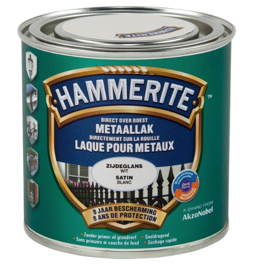 Hammerite metaallak satijnglanslak wit - 250ml