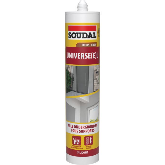 Soudal universele silicone bruin 310ml