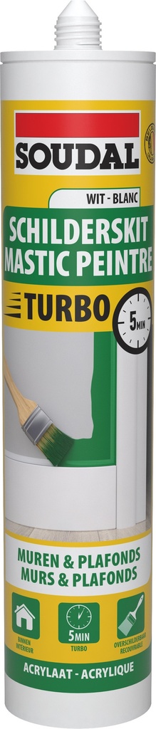 Soudal acrylaat schilderskit turbo wit - 310ml