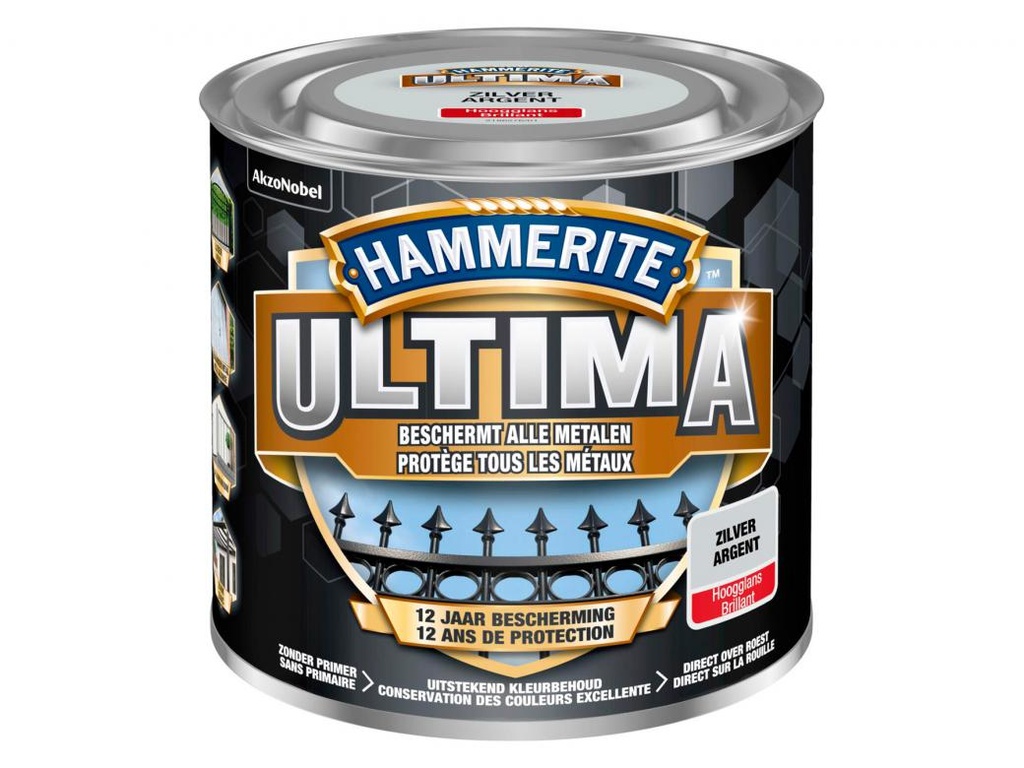 HAMMERITE - ULTIMA HOOGGLANS GRIJS/7042 - 750ML