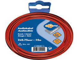 AUDIOCABLE 2X0,75 R/ZW 10M BL