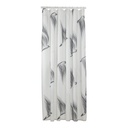 Douchegordijn birds 180x200cm poleyster zwart/wit