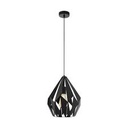 Eglo Carlton hanglamp 1x E27 zwart/koper