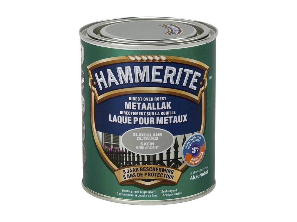 Hammerite metaallak satijnglanslak zilver grijs - 750ml