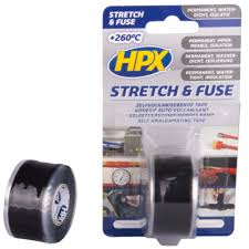 HPX stretch & fuse zelfvulkaniserende tape zwart 25mm x 3m