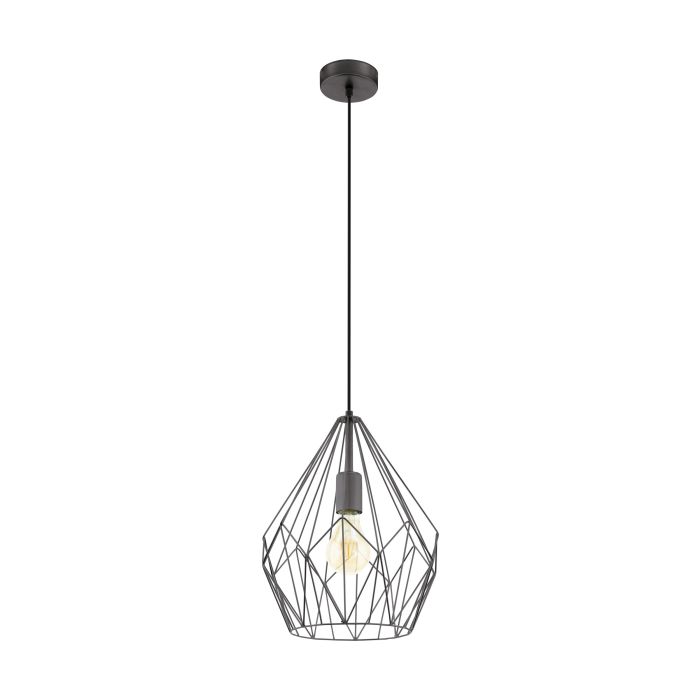 Eglo Carlton hanglamp 1x E27 zwart