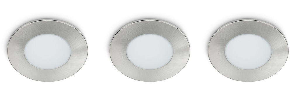 Inbouwspot LED rond 3x5W IP65 nikkel