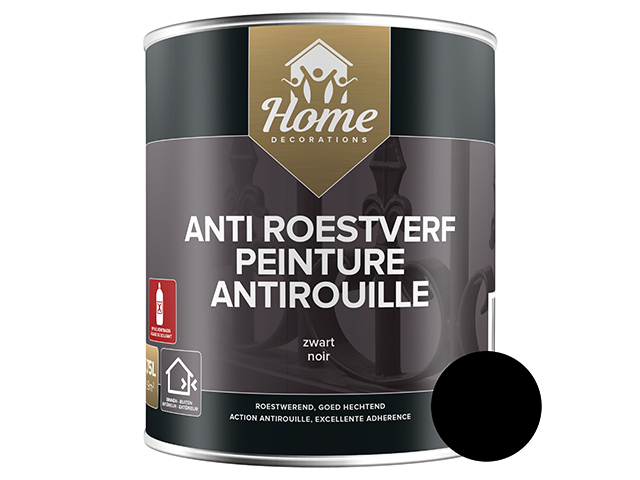 Home Decoration anti-roest hoogglans zwart 9005 - 750ML