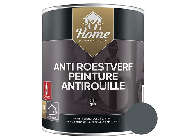 Home Decoration anti-roest  hoogglans grijs (ral 7001) 750ml