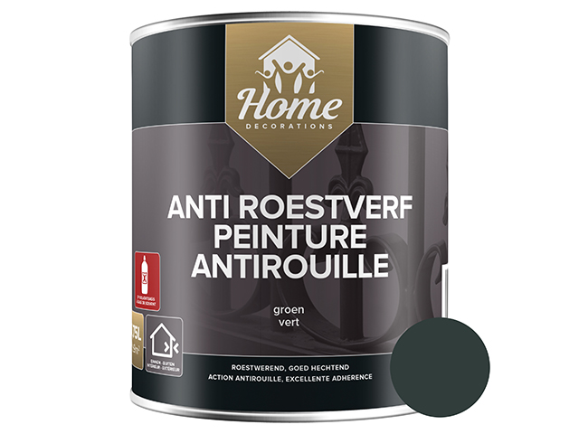 Home Decoration anti-roest hoogglans groen ( ral 6012) 750ml