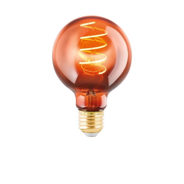 Eglo LED lamp bol G80 m/spiraal copper E27 4W 50lm 2000K