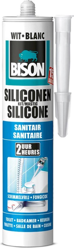 Bison siliconenkit sanitair 300ML koker wit