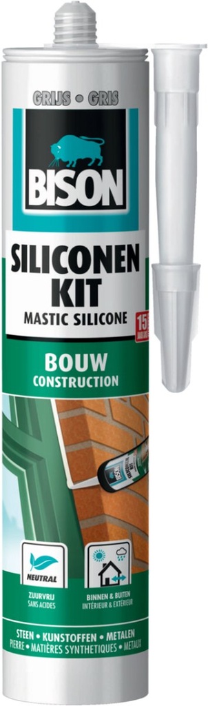 BISON SILICONENKIT BOUW 300ML GRIJS