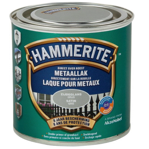 [28228] Hammerite metaallak satijnglanslak grijs - 250ml