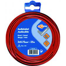 [44506] Profile audiokabel 2x 0.75mm² rood/zwart 25m