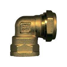 [13754] Klemkoppeling knie messing 1/2Fx10 mm