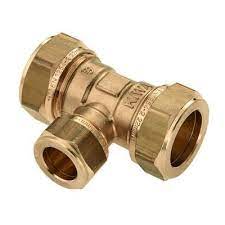 [13779] Klemkoppeling T-stuk messing 22x15x22mm